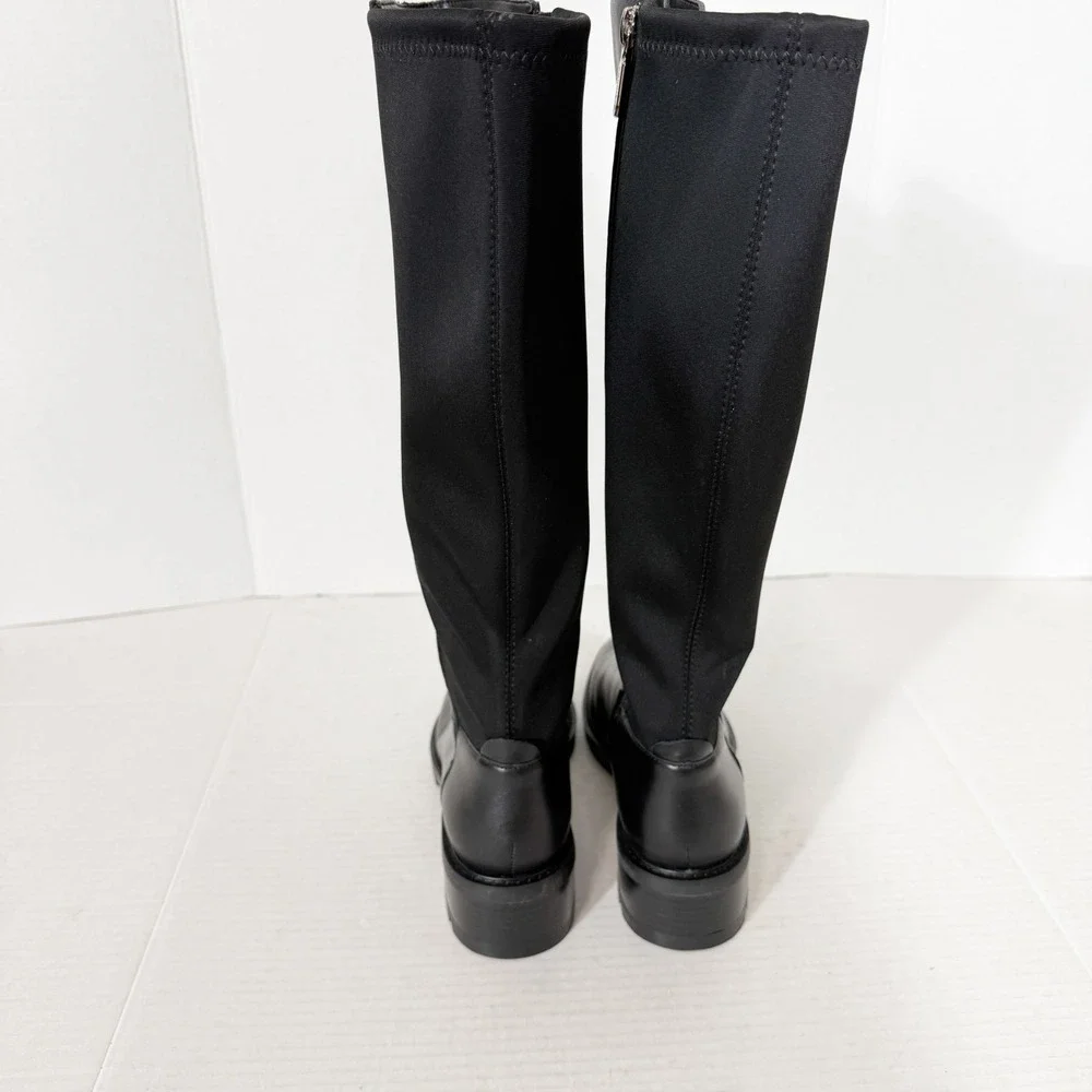 Blondo Womens Harriet Waterproof Zip Black Leather Stretch Knee High Boot Size 7